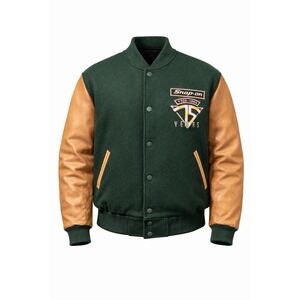 Snap On 75th Anniversary Varsity Jacket Wool Leather USA Snap Button Mens Size M